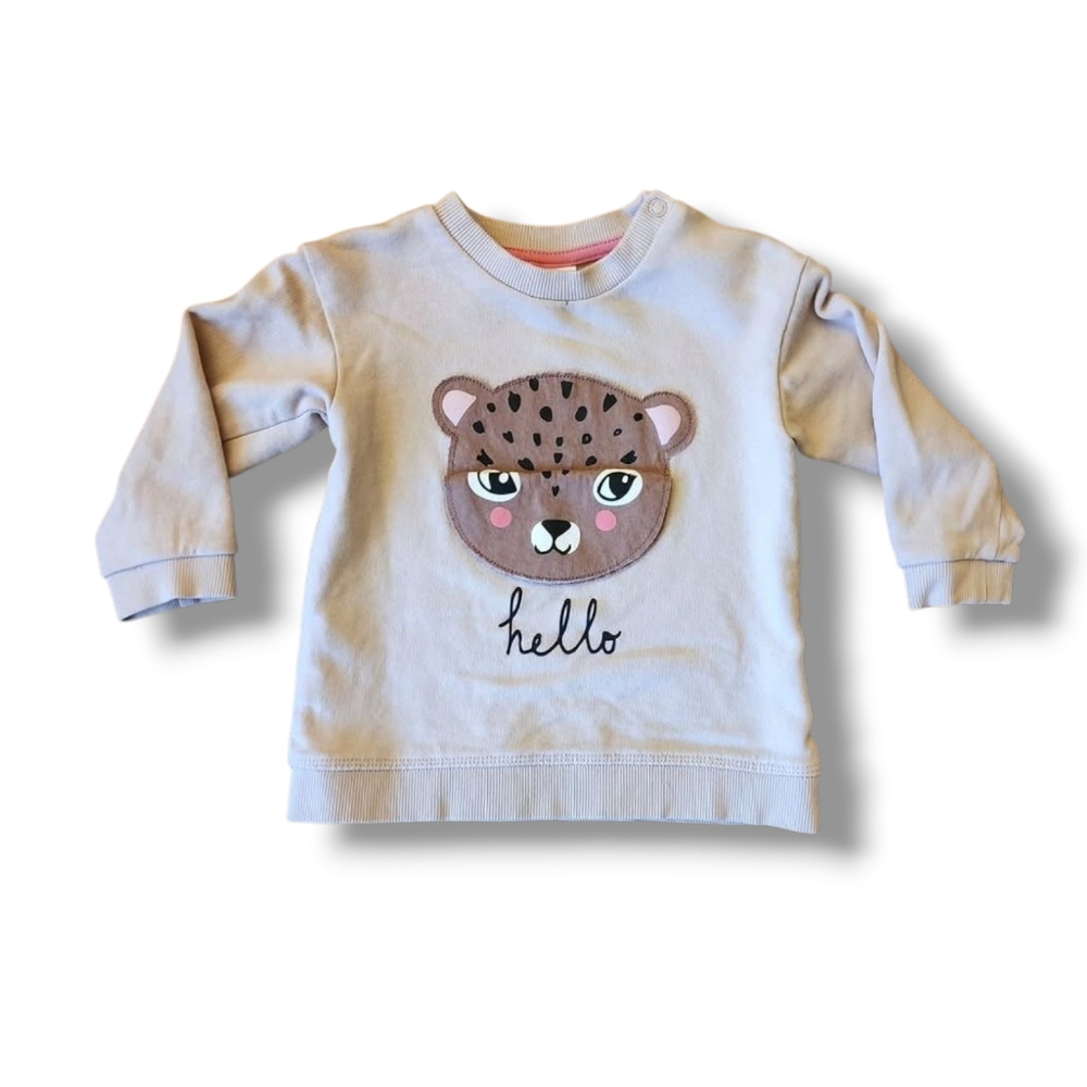 H&M Cheetah Smile Flap Crewneck
